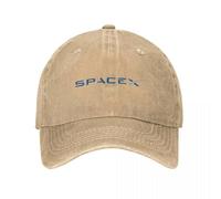 OAAJKOAM Casquette de Baseball en Denim délavé SpaceX Space X Logo Elon Musk Snapback d'été Chapeaux de Cowboy Bone Falcon Heavy Rocket Casquette Gorras
