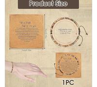 OAAO 2 Bracelets Inspirants Et 2 Cartes De Message Réconfortantes, Conception en Pierre Naturelle, Style Cadeau pour Faire Le Plein, Forme De Corde À Main Exquise, Accessoires De Guérison.