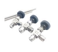 OAAZEPLGK Vanne À Aiguille en Acier Inoxydable 304, Double Virole, 6mm, 8mm, 10mm, Chemin De Gaz, Type Angle Droit, Globe(8mm)