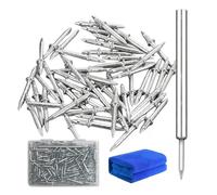 OADAA 100Pcs Clous en Acier au Carbone pour Installation sans Marque, Double-Tête, Non Marquant, pour Skirting, Skirting Line Spécial Clous Cachés Double-Tête Argenté 2.5mm