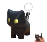 OADAA Black Cat Night Light Keychain, Cute Mini Cat Flashlight LED Novelty Key Chain, Mini Cute Cool Kitties LED Key Chain Flashlights
