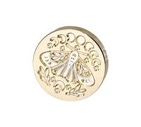 Oadnijuie Tête de sceau de cire de rechange de 2,5 cm de diamètre - Tête en laiton uniquement sans poignée - Lune et étoiles - Tampon de cire à cacheter pour invitations - Têtes de sceau de cire