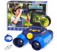 OAEBLLE Jumelles Enfants 10x, 48MP&1080P, Vision Nocturne 25m, 2000mAh,Bleu | Charge 3h, Écran 2,4" IPS, Connexion PC, Léger, dès 4 ans, Cadeau pour Petits Aventuriers en Rando, Exploration, Camping