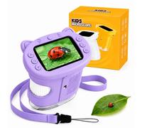 OAEBLLE Microscope Enfant, Microscope Numérique Portable 1000X 4K avec Écran IPS 2,4", 8 LED, USB Rechargeable, Jouet Éducatif Scientifique STEM, Cadeau Anniversaire Fille Garçon 3-12 Ans, Vert