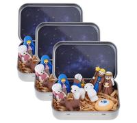 OAEPG Coffret cadeau compact de Noël Bethléem pour décoration de table de festival, crèche religieuse