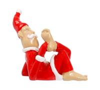OAEPG Figurines de Père Noël avec poses ludiques, accents de maison de vacances, petit ensemble de collection fait à la main pour décorations et fêtes, décorations de Père Noël