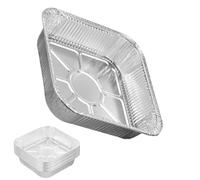 OAEPG Lot de 100 plaques de cuisson carrées en aluminium de 20,3 x 20,3 cm pour grille-pain, four, barbecue, préparation des aliments