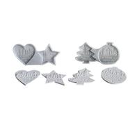 OAEPG Lot de 2 moules décoratifs en silicone en forme de sapin de Noël, étoile, cœur, gypse, cœur, étoile