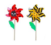 OAEPG Moulin à vent en forme de seau à fleurs, décoration de balcon, clôture, jardin, maison, moulins à vent, ornements d'art d'extérieur