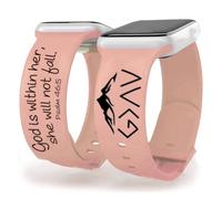 OAEUQ Bracelet de montre en silicone avec inscription « God In Her Heart Bible » gravé avec le psaume 46:5 pour montres de 38 mm, 40 mm, 41 mm, 42 mm, 44 mm, 45 mm, 46 mm, 49 mm, cadeau de Psaume