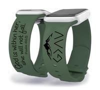 OAEUQ Bracelet de montre en silicone avec inscription « God In Her Heart Bible » gravé avec psaume 46:5 pour montres de 38 mm, 40 mm, 41 mm, 42 mm, 44 mm, 45 mm, 46 mm, 49 mm, cadeau de Jésus Dieu