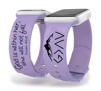 OAEUQ Bracelet de montre en silicone avec inscription « God In Her Heart Bible » gravé avec psaume 46:5 pour montres de 38 mm, 40 mm, 41 mm, 42 mm, 44 mm, 45 mm, 46 mm, 49 mm, cadeau de Psaume