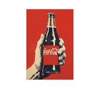 OAHFDF Poster vintage Coca-Cola rouge sur toile pour décoration murale de salon, chambre à coucher 40 x 60 cm