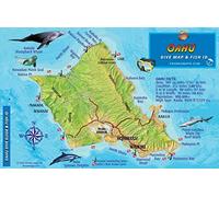 Oahu Hawaii Map & Coral Reef Creatures Guide Franko Maps Laminated Fish Card