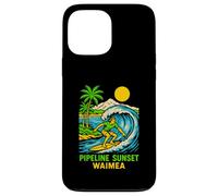 Oahu Hawaii Pipeline Sunset Retro Surfs Up pour Hommes Coque pour iPhone 13 Pro Max
