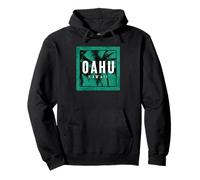 Oahu Hawaii Tropical Vacation Palmier Graphic Souvenir Sweat à Capuche