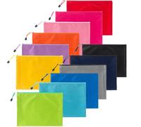Oaimyy-12 Pcs de A5 (24 * 18cm) Pochette Chemise Document Zippée en Oxford Tissu,12 Couleurs Chemises Pochettes,Ranger Document Dossier,Fournitures,Voyage,Jeux de table,gadgets,les jouets,les reçus
