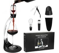 Oaioya 7 en 1 Set de Aérateur de Vin avec Support, Décanteur a Vin avec Tire-bouchon, Verseur, Bouchon sous Vide et Sac, Carafe à vin et Accessoire pour Vin Rouge, Coffret Cadeau pour Amateur de Vin