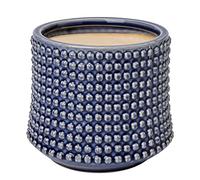 Oairse Diamètre 11,5 cm Pots de Plante Intérieur Céramique Vintage Pots de Fleurs Pots à Bonsaï avec trou de vidange pour Plantes Succulentes Cactus Bleu
