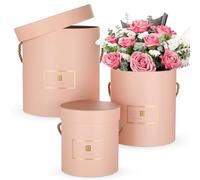 Oairse Lot de 3 boîtes de rangement rondes avec couvercle - Boîte cadeau en carton - Pour mariage, anniversaire, fête des mères