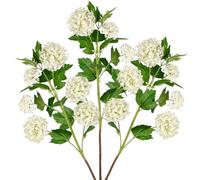 Oairse Lot de 3 fleurs artificielles de viburnum - Fleurs artificielles comme de véritables fleurs décoratives de printemps - Pour chambre de mariage, maison, salon, bureau, hôtel, cuisine - Branches