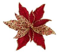 Oairse - Lot de 4 fleurs de Noël artificielles brillantes de 30 cm de diamètre, étoiles de Noël pour la décoration de l'arbre de Noël, fleurs artificielles pour les vacances, centre de table