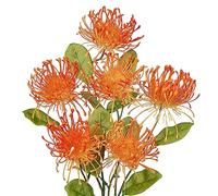 Oairse Lot de 6 grandes fleurs de chrysanthème artificielles de 10,2 cm avec tige de 84 cm de long, fleurs artificielles d'oranger pour décoration d'automne, arrangement floral, bouquet de mariée