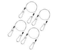 OAJABBGE 4PCS Rustproof Metal Cable Lock Double Hook Secure AntiBreaks Wire Rope for Outdoor Bicycles Motorcycles Protections Multifunctional Stainless Steel Safety Lock Set