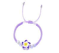 OAJABBGE À Breloques Fleurs Colorées Bijoux Faits La Main Cordon Tissé Réglable Chaîne Main en Corde Tressée Colorée Breloques Florales Tressées