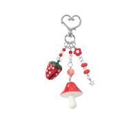 OAJABBGE Christmas Keyring Accessory Strawberry Bells Star Mushroom Charm Practical Resin Metal Bag Decoration For Holiday Gifting Christmas Stocking Stuffer Keychain