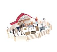 OAJABBGE Collection De Jouets Cheval en Plastique Non Toxique pour avec Scène Bain Décoration Miniature pour Un Jeu Imaginatif Ensembles Jeux Modèles Animaux