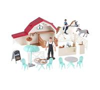 OAJABBGE Collection De Jouets Cheval en Plastique Non Toxique pour avec Scène Bain Décoration Miniature pour Un Jeu Imaginatif Ensembles Jeux Modèles Animaux