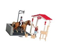 OAJABBGE Collection De Jouets Cheval en Plastique Non Toxique pour avec Scène Bain Décoration Miniature pour Un Jeu Imaginatif Ensembles Jeux Modèles Animaux