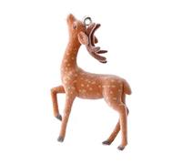 OAJABBGE Flocking 3D Spotted Deer Earring Charm Resin Christmas Elk Pendant for Keychains Necklace Festive Celebration Jewelry Animal Necklace Charm