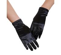 OAJABBGE Gants Élégants Doigt Complet En Pour Bals De Fin D'année Concert Soirée Banquet Accessoire Court Pour Mariée Et Demoiselles D'honneur Cérémonie De Mariage À Paillettes