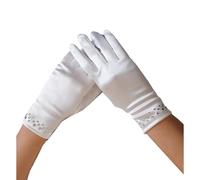 OAJABBGE Gants Élégants Doigt Complet En Pour Bals De Fin D'année Concert Soirée Banquet Accessoire Court Pour Mariée Et Demoiselles D'honneur Cérémonie De Mariage À Paillettes