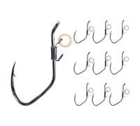 OAJABBGE Hameçon À Poisson Barbelé en Acier Haute Teneur Carbone avec Revêtement pour La Pêche des Carpes Œil pour Améliorer Durabilité Et Portabilité Pêche Eau Douce Paquet De 10