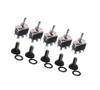 OAJABBGE IP65 Rate 2 Pin Toggle Switches 12V Marine Use 15A Capacity Screw Terminal Connection Automotive for Boat Marine with Waterproof Caps