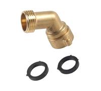 OAJABBGE Long Lasting Brass Angled Hose Link Bend Fitting None Tool Assembly Required for Outdoor Pipe Systems Yard Application Outdoor Water Connector with Gasket