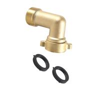 OAJABBGE Long Lasting Brass Angled Hose Link Bend Fitting None Tool Assembly Required for Outdoor Pipe Systems Yard Application Outdoor Water Connector with Gasket