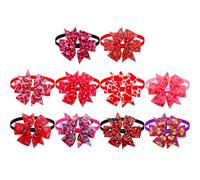 OAJABBGE Lot de 10 colliers réglables en forme de nœud papillon en forme de cœur pour chien pour les fêtes ou les photos