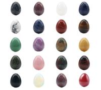 OAJABBGE Lot de 20 pierres minérales naturelles Assortiment d'œufs de Pâques Cristaux de guérison Ensemble de pierres précieuses Statue Décoration de la maison