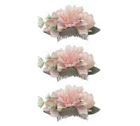 OAJABBGE Lot de 3 peignes latéraux pour cheveux avec fleurs artificielles pour mariage