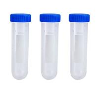 OAJABBGE Lot de 3 tubes de centrifugeuse avec échelles graduées anti-enseignement - Capuchons à visser - Fond rond - Idéal pour les étudiants