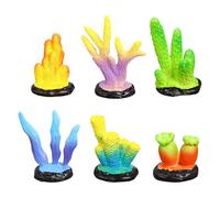 OAJABBGE Lot de 6 coraux réalistes Accessoires d'aquarium Décoration de paysage pour aquariums sûrs Environnement comme récif corallien