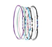 OAJABBGE Pack of 7 Vibrant Handmade Cotton Thread Bracelets Woven Wrist Chain Perfect for Parties Festivals and Everyday Wear Cotton Thread Bracelets