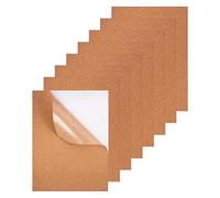 OAJABBGE Pack of 8 Adhesive Cork Board Tile Wall Floor Decorative Wood Sheets for Bases and Crafting 1mm Thick CraftProject Board Sound Absorbing Cork Wall Panel