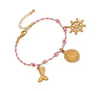 OAJABBGE Pendentif Soleil Lune Étoile en Acier Inoxydable Cordon Tressé Bijoux pour Femmes Élégant Usage Quotidien Collier Tissé À La Main