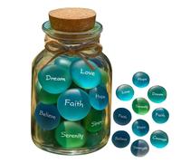 OAJABBGE Pierre De Verre Mer Lisse Et Givrée Contenant Un Message D'affirmation Positive avec Pot Décoration D'intérieur pour La Pleine Conscience Pierre Pleine Conscience sur Le Thème