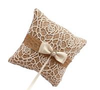 OAJABBGE Popular Lace And Burlap Wedding Rings Bearer Pillow Elegant Pillow For Bridal Elegances And Perfect Memories Bride And Groom Bearer
